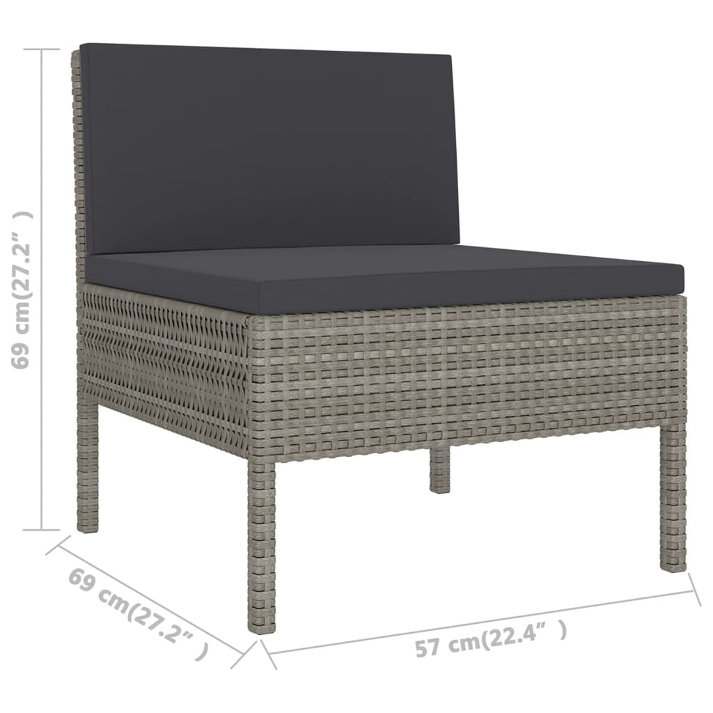 9 Piece Poly Rattan Outdoor Sectional Sofa Set G545511