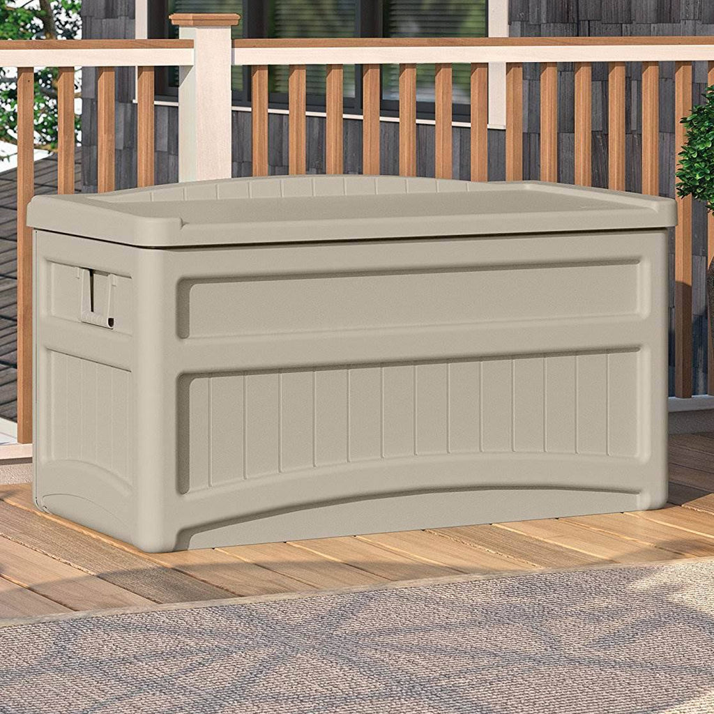 73-Gallon Resin Outdoor Storage Deck Box with Seat (2 Pack) P9413