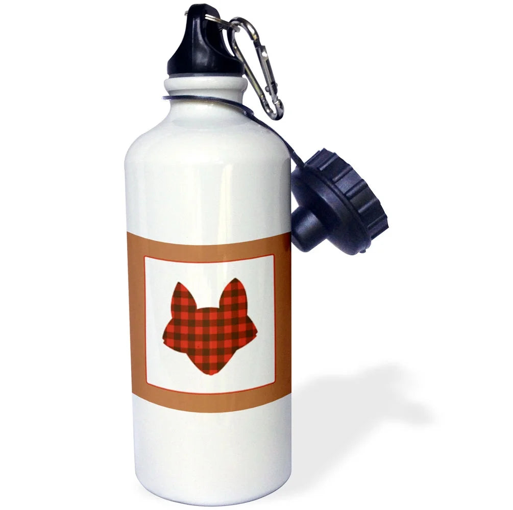 Buffalo Plaid Fox Straw Water Bottle, 21-ounce W52571