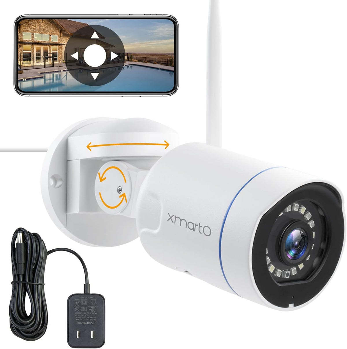 1296p HD Wireless Pan Tilt Security Camera with 2-Way Audio and Night Vision I1442