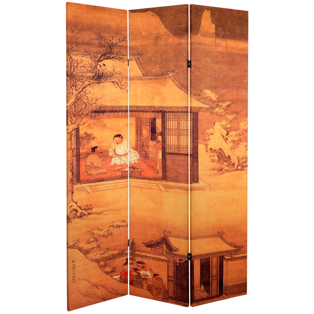 6 ft. Tall Double Sided Canvas Room Divider H7295