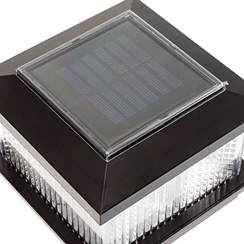 Black 5 inch x 5 inch Solar LED Post Cap Light (2 Pack) O3114