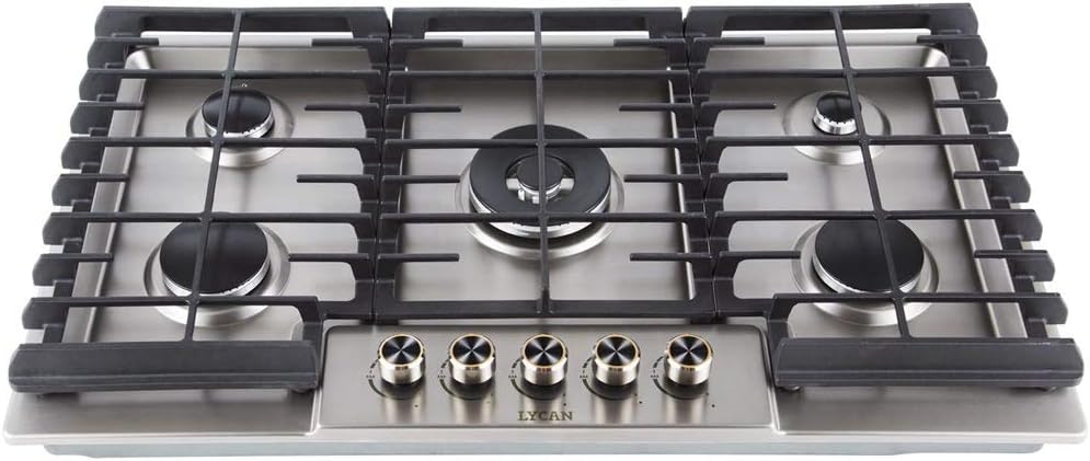 Stainless Steel 5 Burners 36 Inch Gas Range Cooktop K116