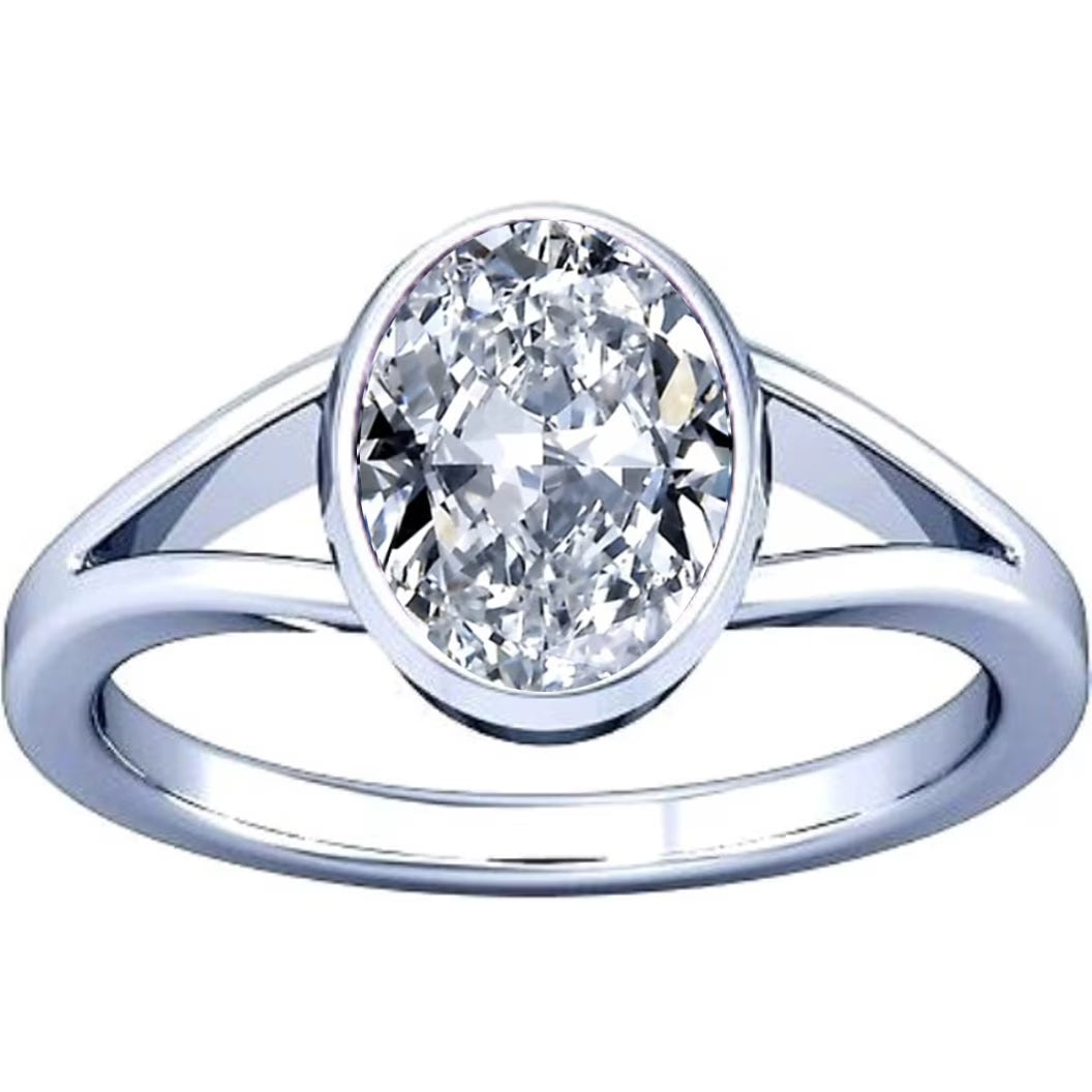 Oval Zircon Silver Ring L92323
