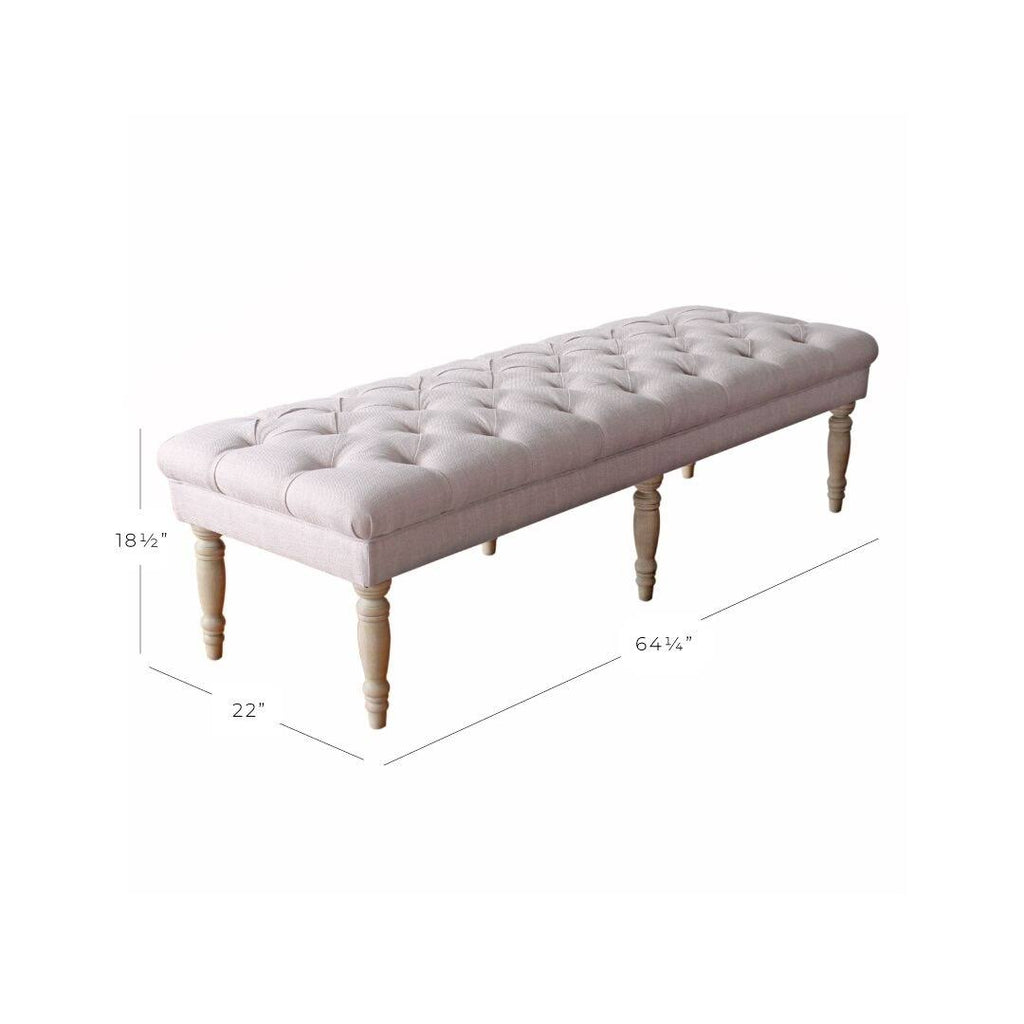 Natural Beige Tufted Bench U5124