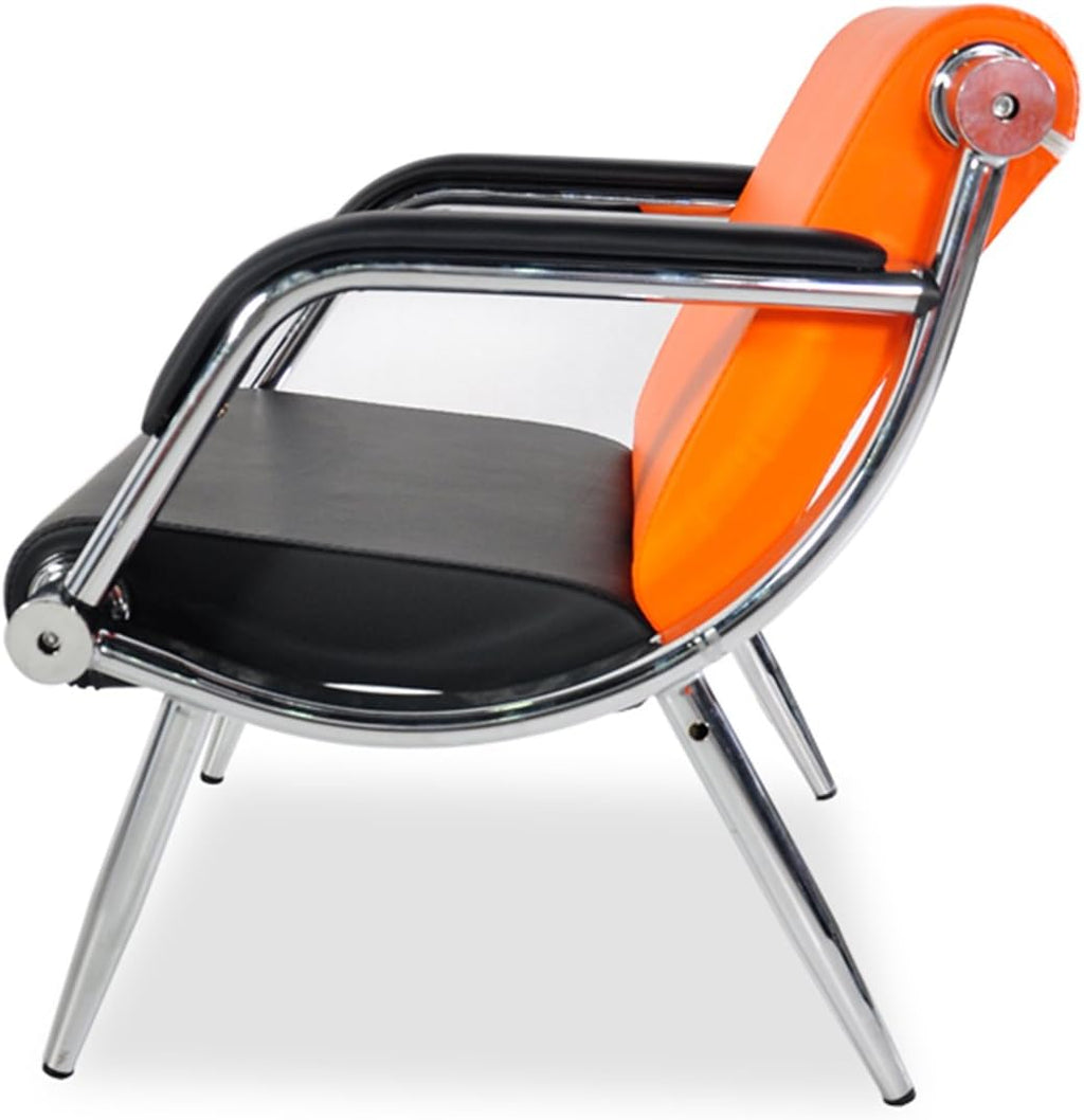 Orange And Black PU Leather Reception Chair V47460