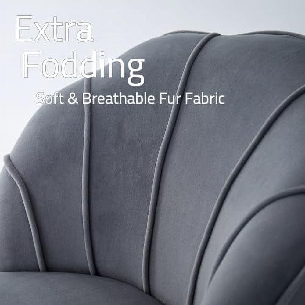 Beige Velvet Wingback Accent Chair with Ottoman N480572