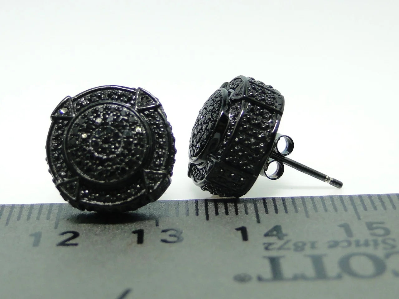 Black 3D Pave Diamond Earrings Z67406