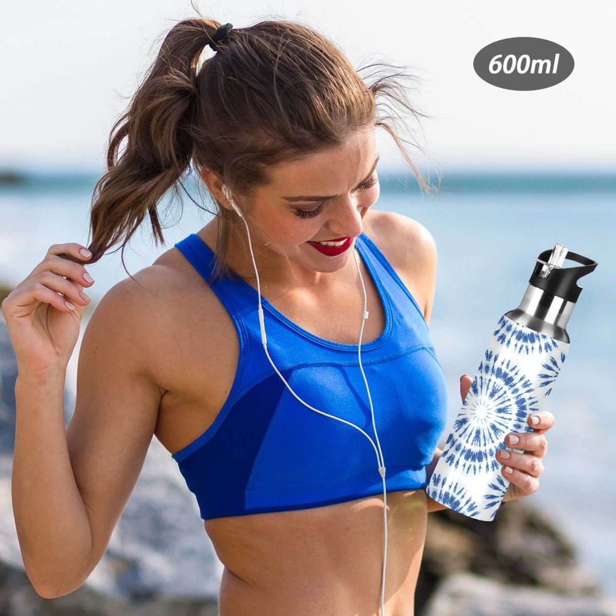 20 OZ Stainless Steel Vacuum Insulated Water Bottle with Straw Lid J8798