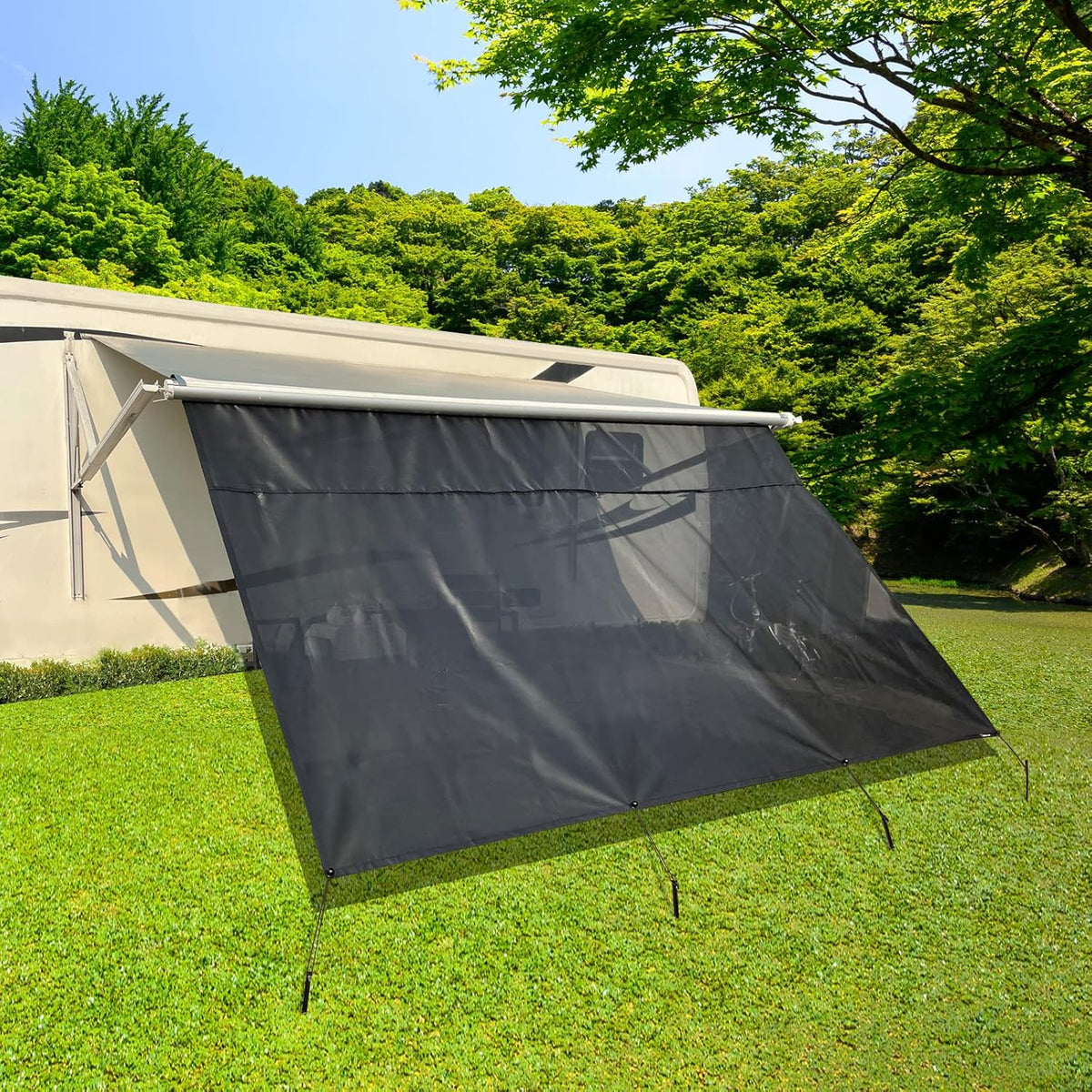 RV Awning Shade Screen with Zipper 8'X20'3'' Q944