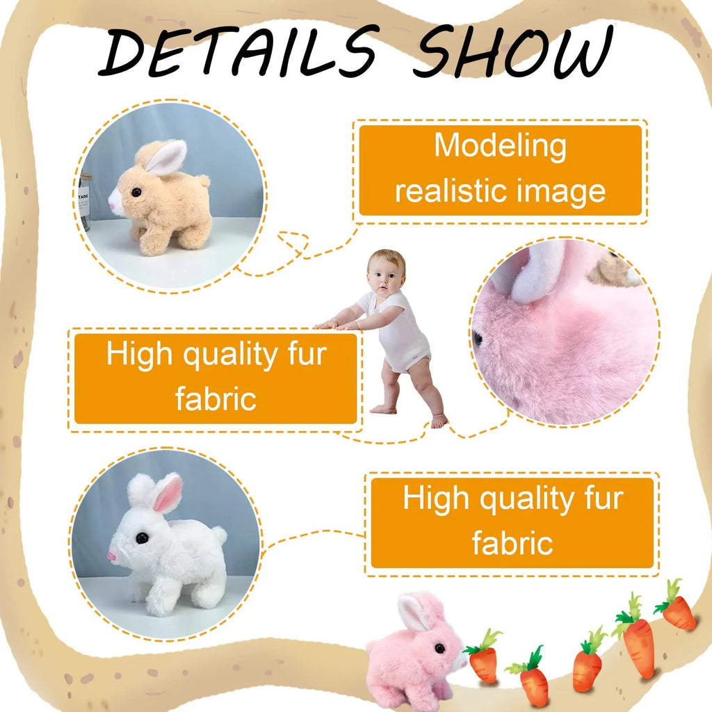 Easter Plush Stuffed Bunny Toy Walking Rabbit Educational Toys for Kids K2553