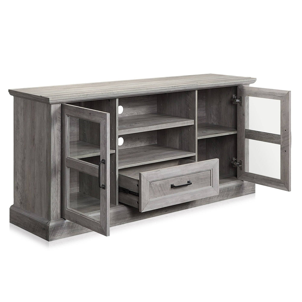 Grey Wash TV Stand with Drawer and Shelves I176246
