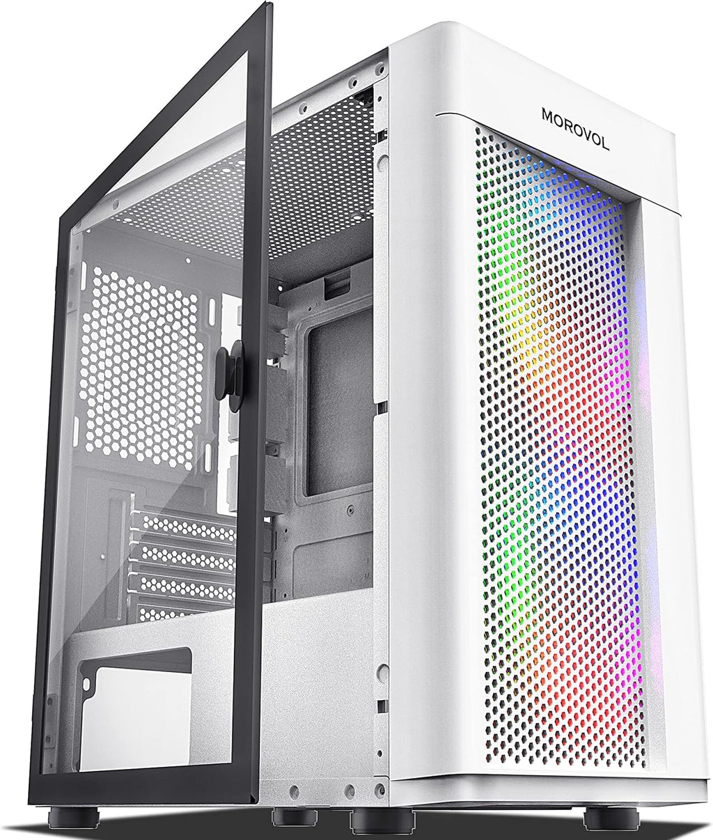 Pink Micro ATX Computer Case with Tempered Glass Panel I802076