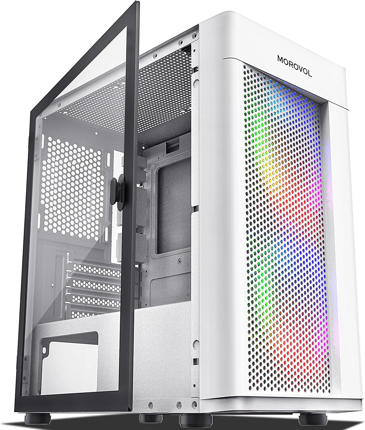 Pink Micro ATX Computer Case with Tempered Glass Panel I802076