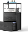 Black 2 Drawer Lateral File Cabinet with Lock W27363