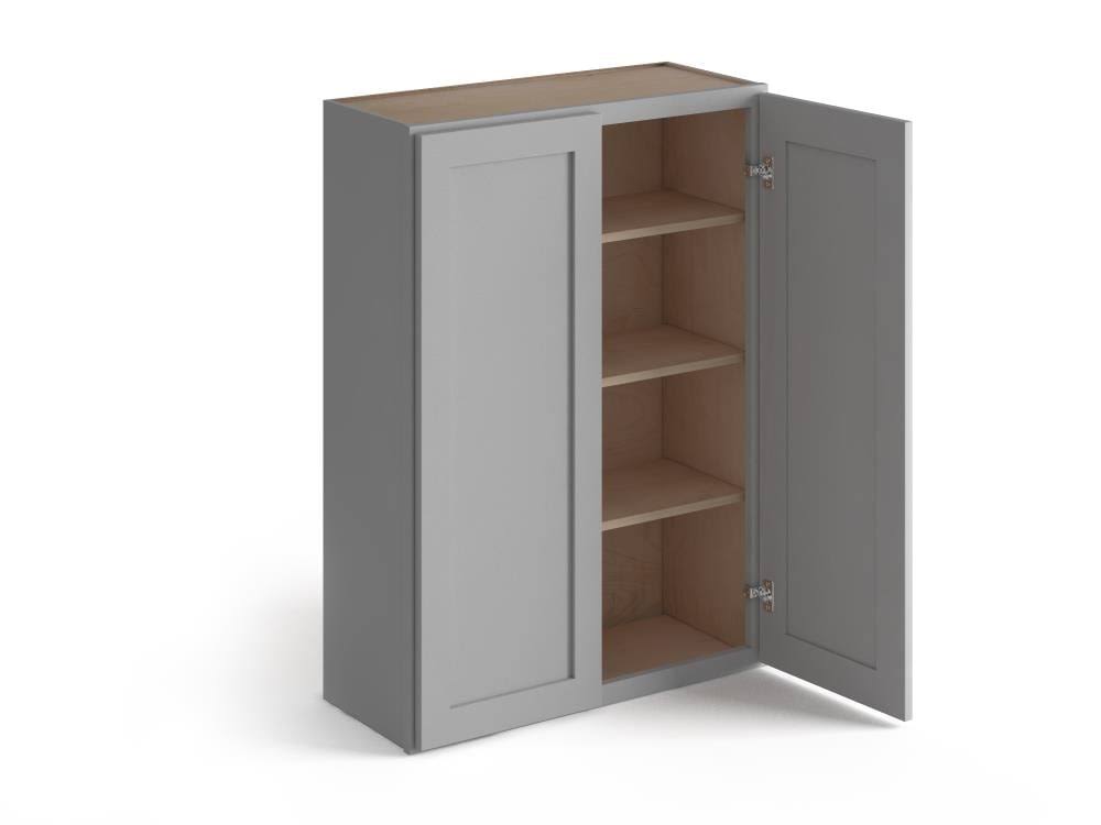 27-in W x 36-in H x 12-in D Proper Gray Birch Door Wall Stock Cabinet S3019