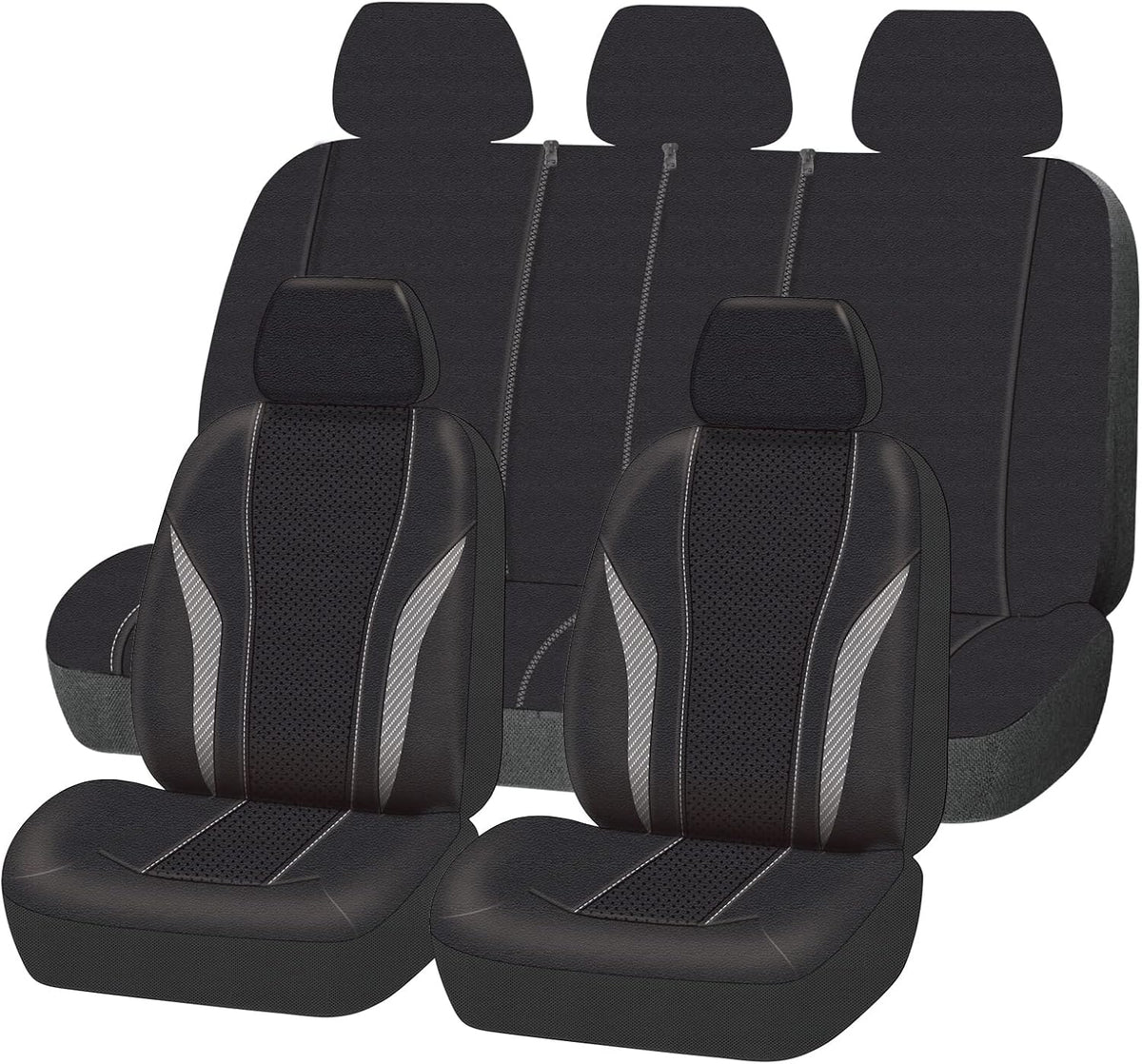 Carbon Leather Universal Car Seat Cover Full Set F91214