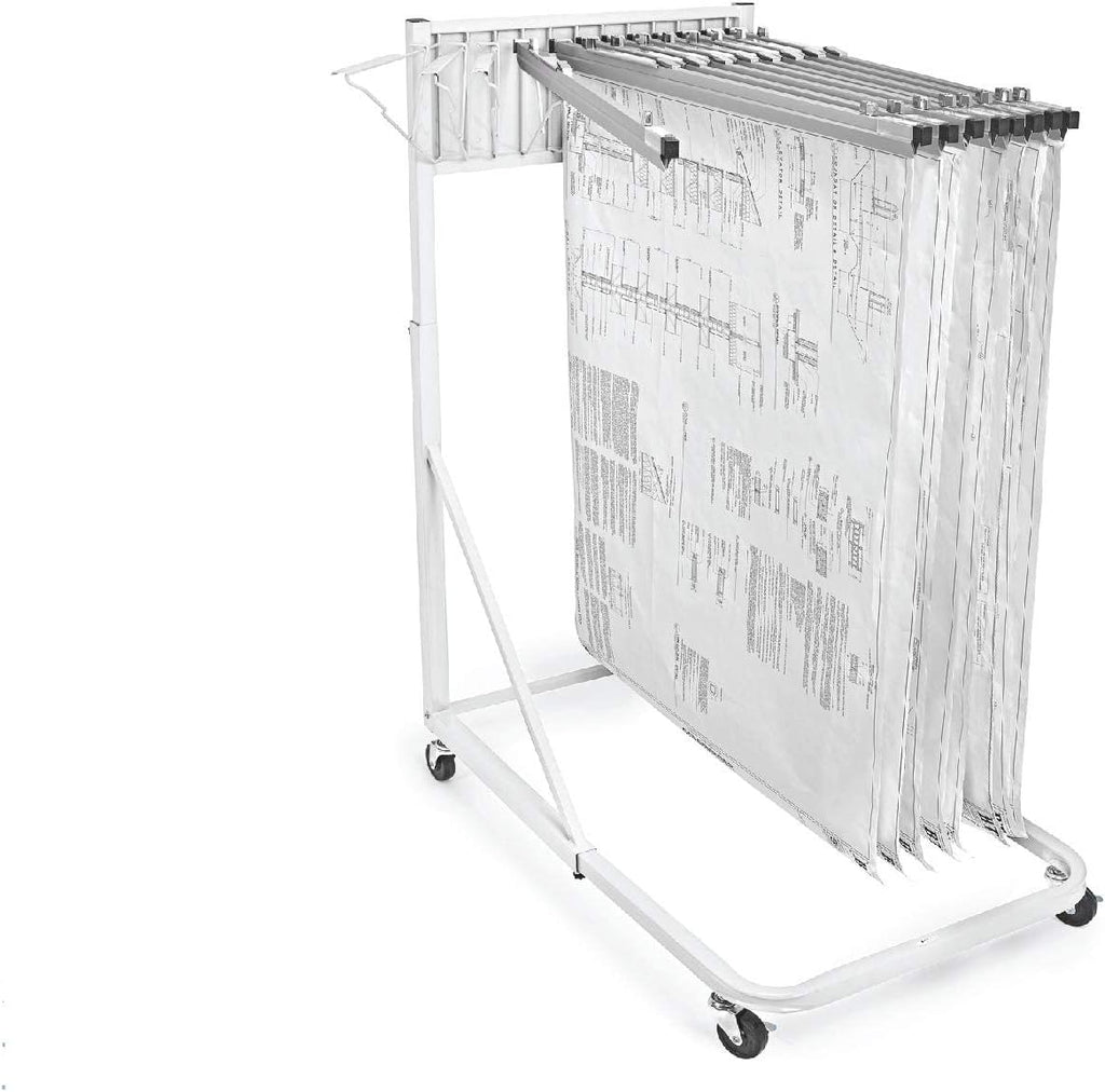 White Vertical Poster Display Rack and Plans Holder File Organizer Stand V693