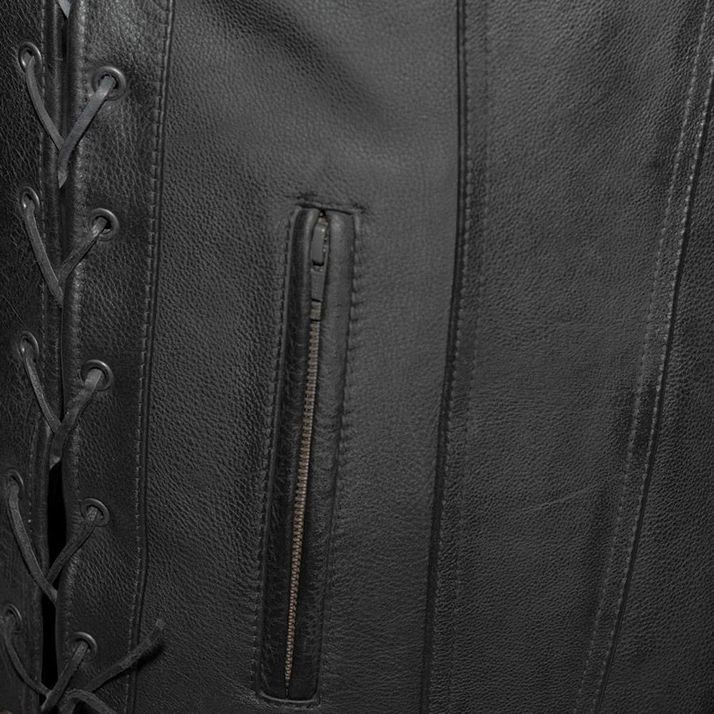 Black 2XL Motorcycle Vest W856