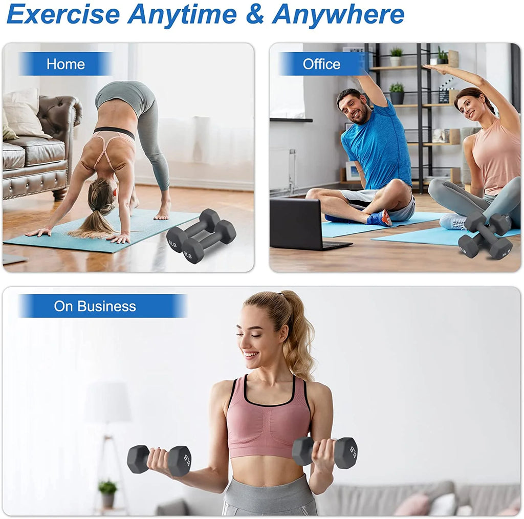 8lb Hex Neoprene Dumbbells Set of 2 I181784