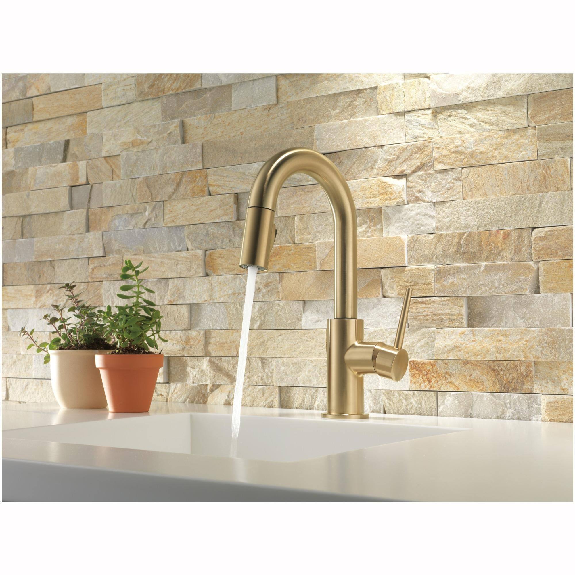 Chrome Single Handle Pull-Down Bar/Prep Faucet F9430
