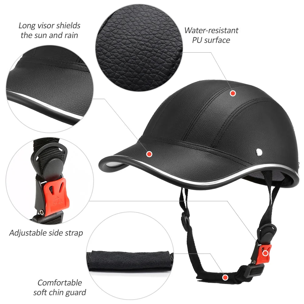 Cycling Safety Helmet Baseball Hat for Motorcycle Bike Scooter X8645