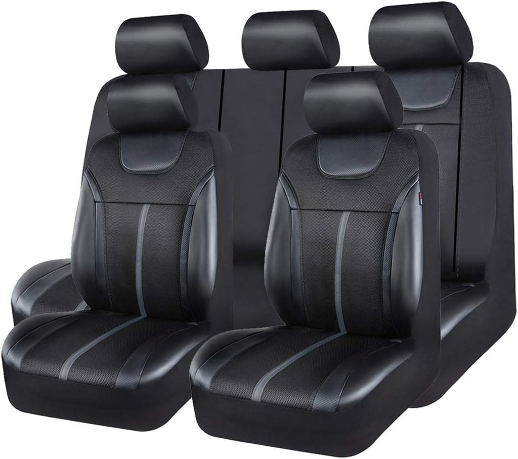 Carbon Leather Universal Car Seat Cover Full Set F91214