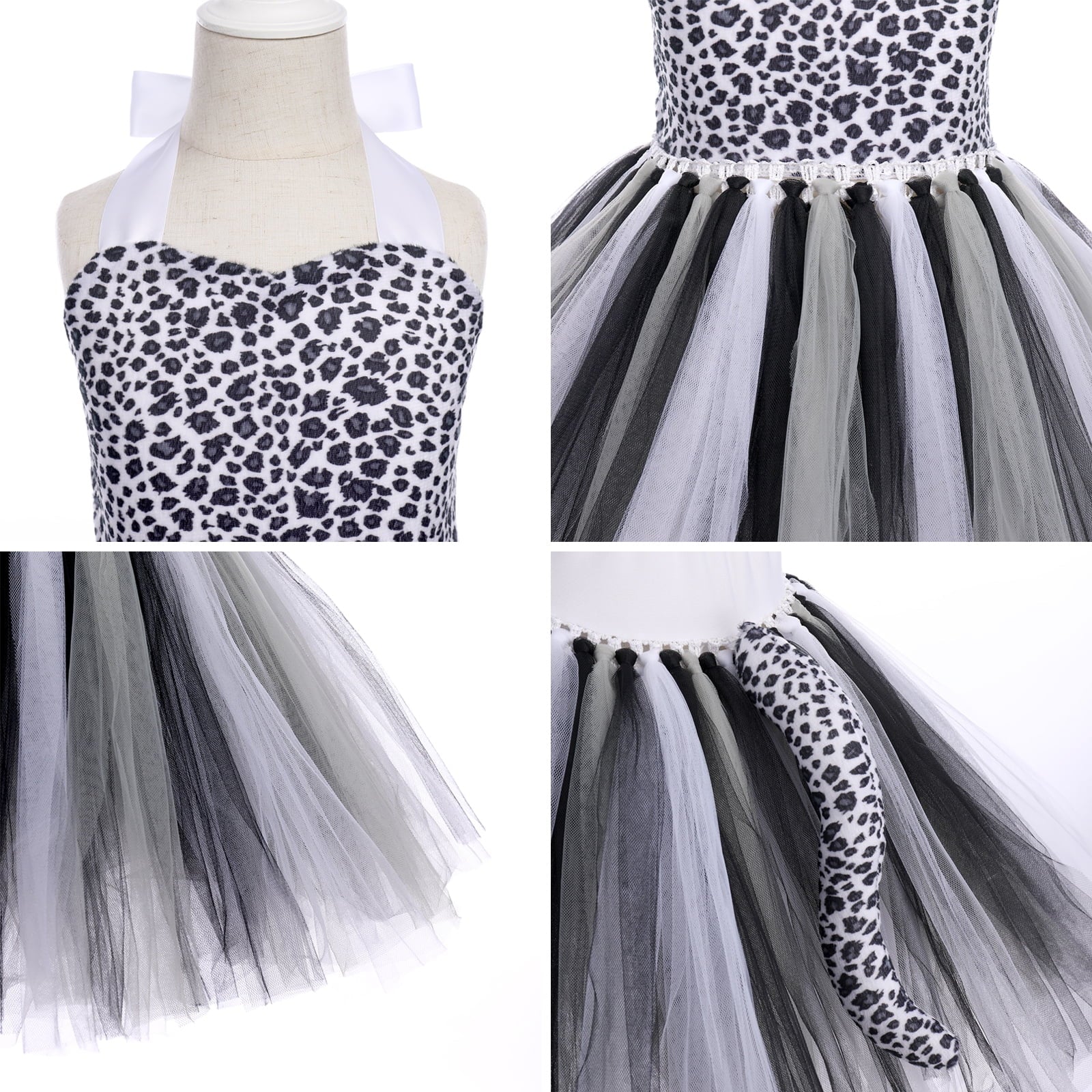 Kids Girls Giraffe Tutu Dress up Outfits with Headband Tails N474719