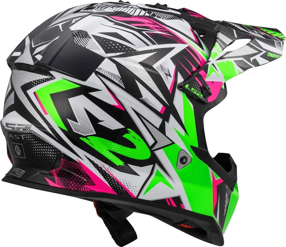 White/Green/Pink XXL Cross Helmet O264219