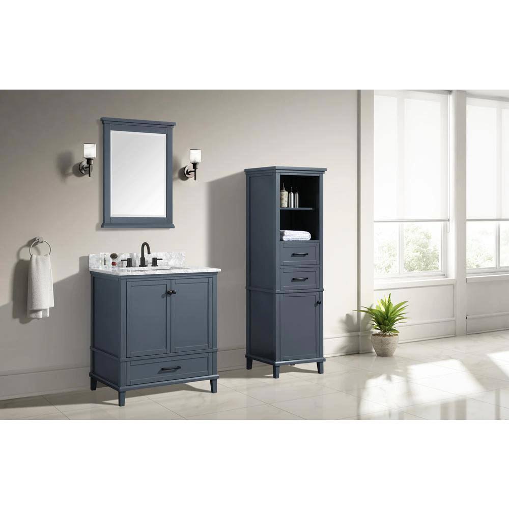 Dark Blue-Gray Bathroom Vanity Cabinet E233