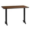 Rectangular Walnut Laminate Table Top with Table Height Bases E53258