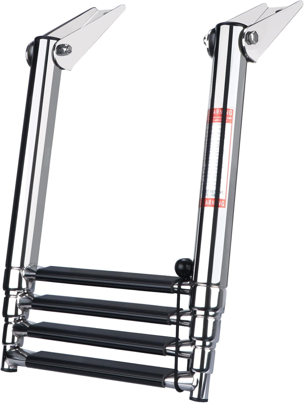 Telescopic 4 Step Stainless Steel Boat Ladder, 900 Pound Capacity, Pack of 2 W1905