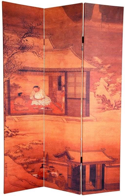 6 ft. Tall Double Sided Canvas Room Divider H7295