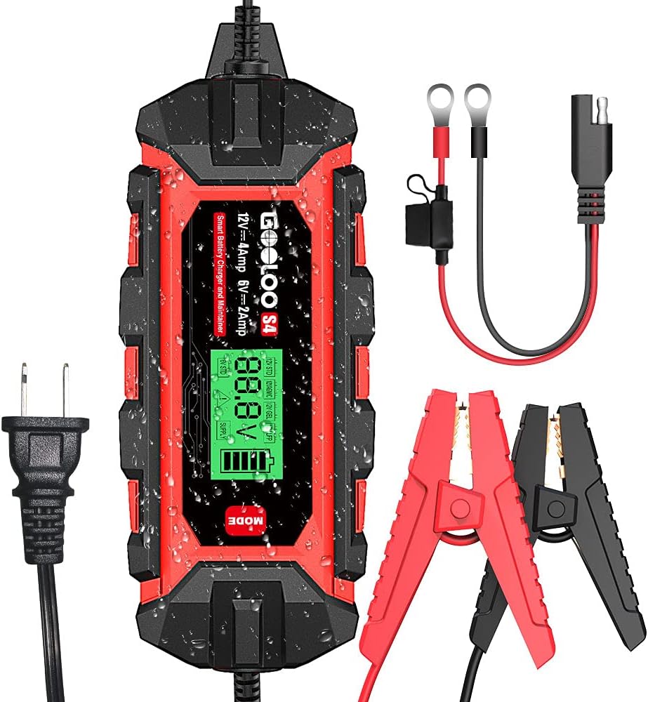 4-Amp 6V 12V Car Battery Charger Maintainer, Pack of 2 Q524
