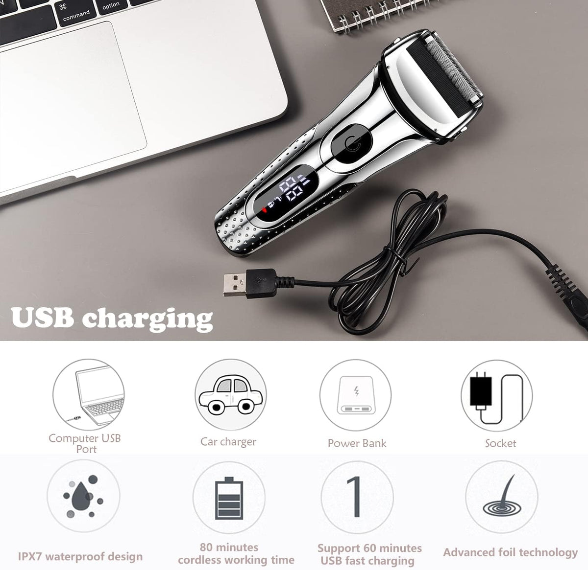 Silver Electric Foil Shaver, Pack of 2 O5515