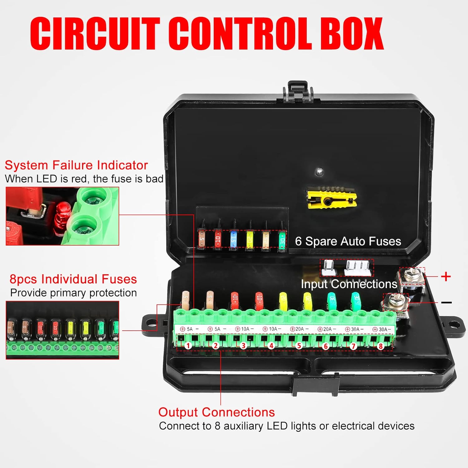 8 Gang Touch Switch Panel with LED Label Stickers J77387
