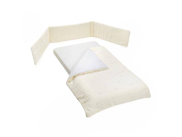 Beige Cotton 3 Piece Crib Bedding Set W826125