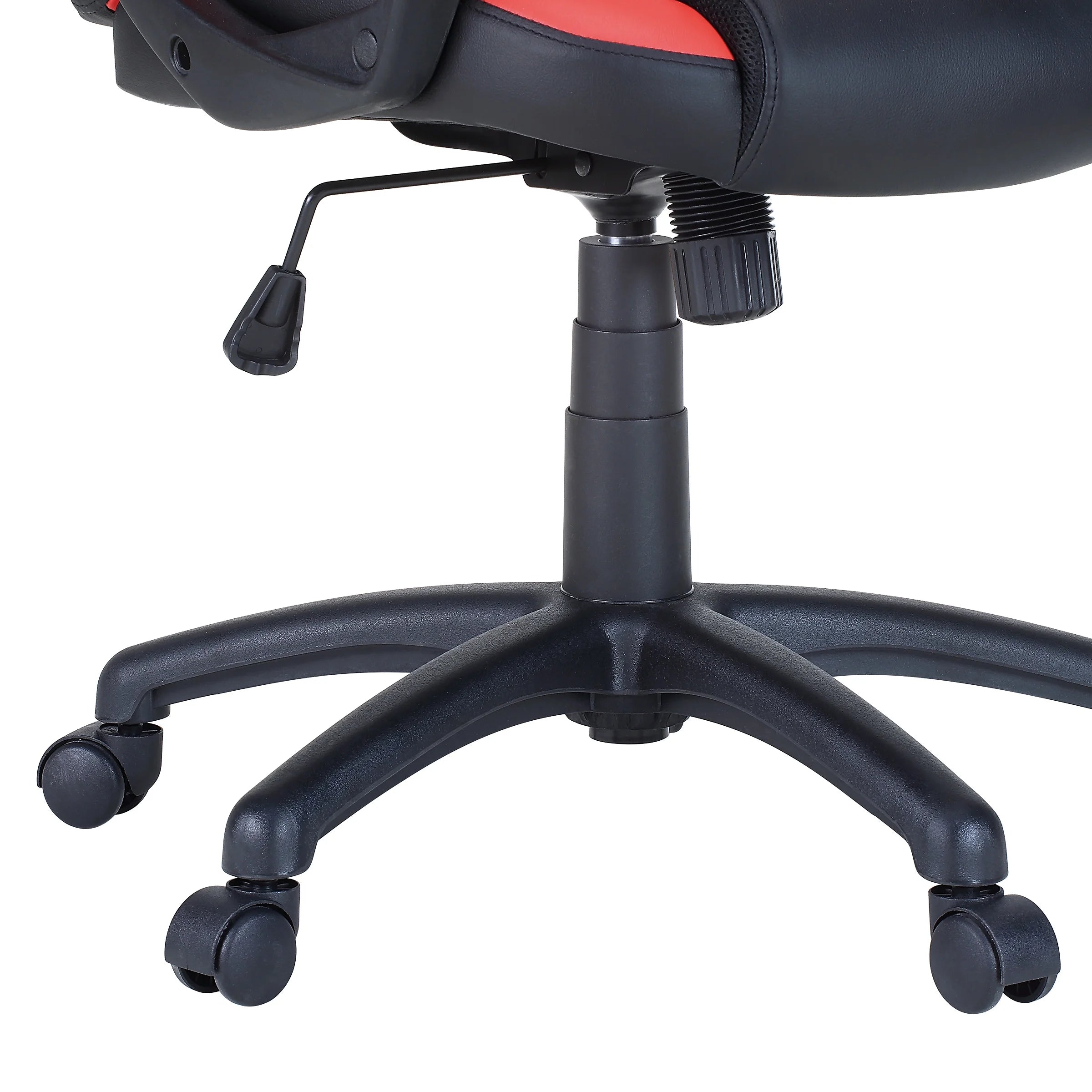 Black Faux Leather Gaming Chair with Red Accents S9805