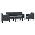4 Piece Polypropylene Patio Lounge Set with Cushion D901