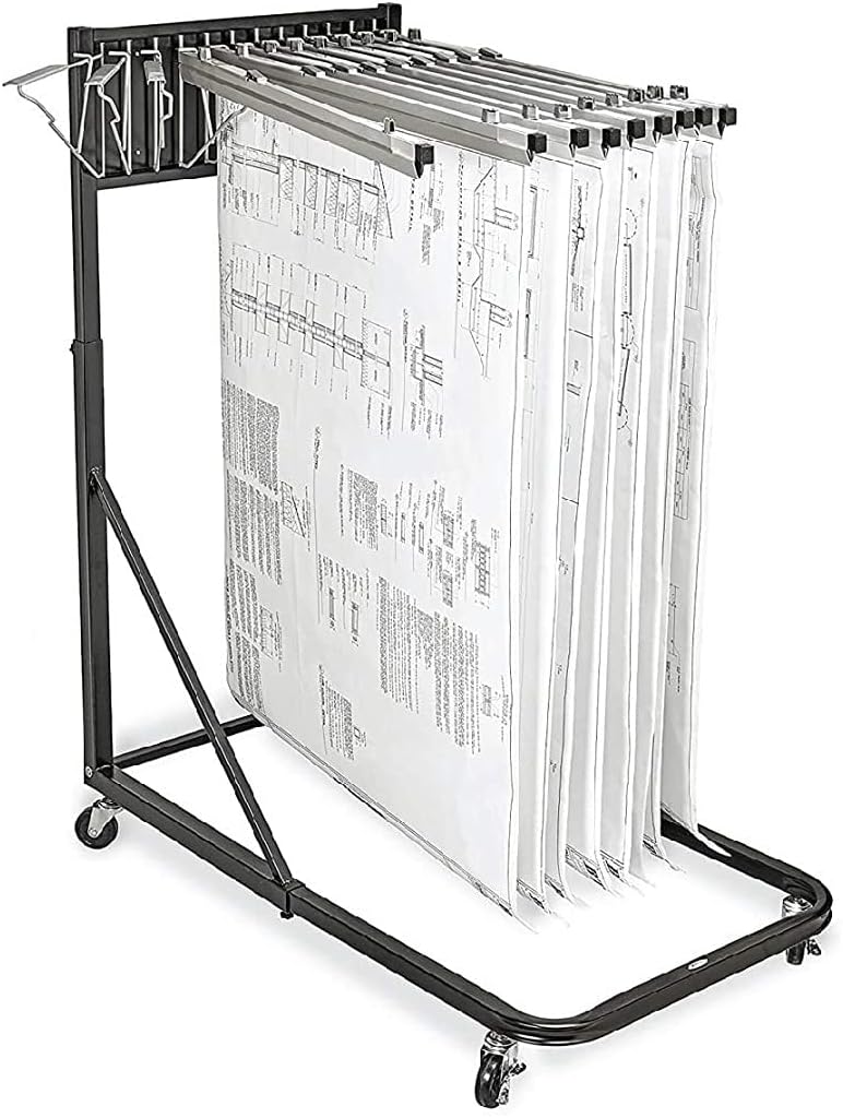 White Vertical Poster Display Rack and Plans Holder File Organizer Stand V693