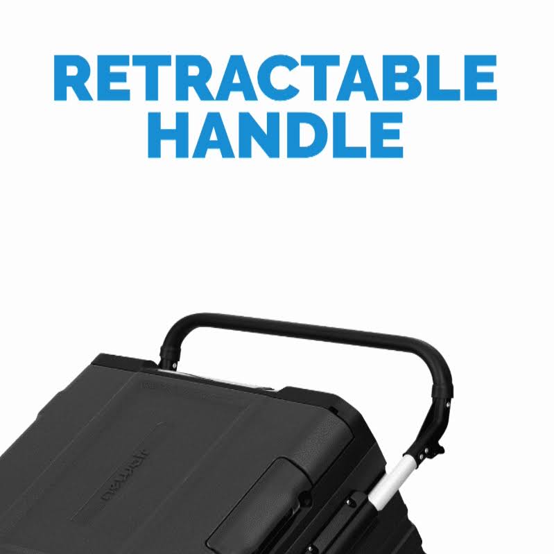 Portable 80 qt. Electric Car Camping Cooler with Dual Zone Fridge and Freezer Storage - Black F4201