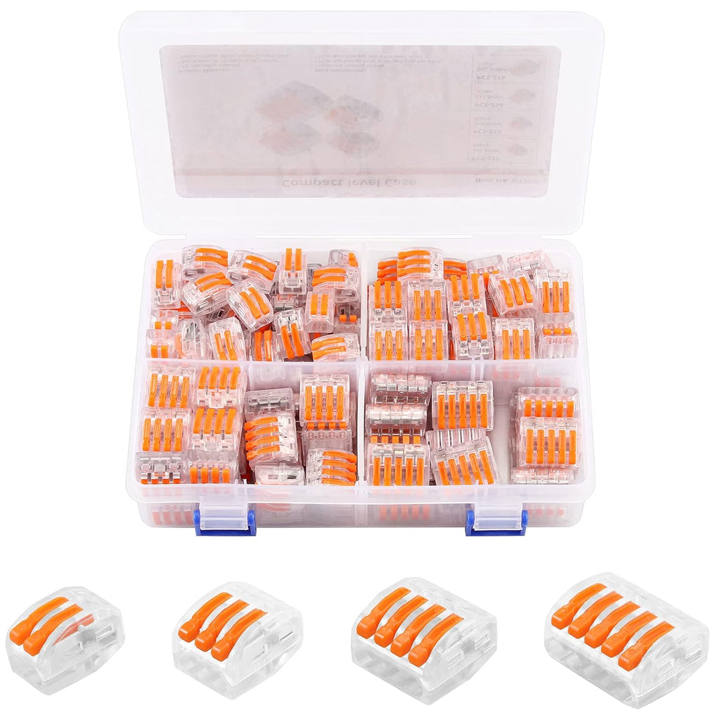 140pcs Lever Wire Connectors Assortment 4 Models Pack of 2 V544739