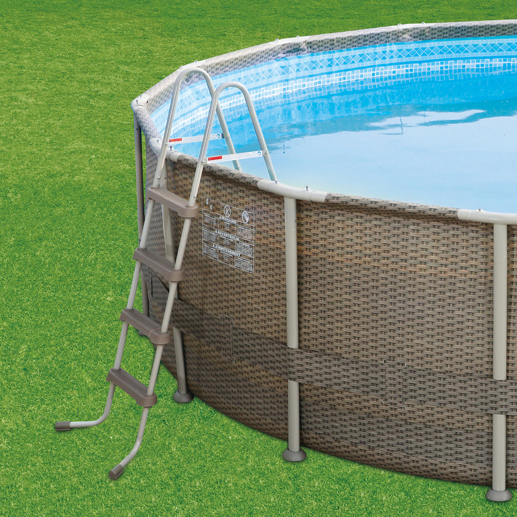18ft x 48in Elite Frame Swimming Pool with Exterior Wicker Print C5389