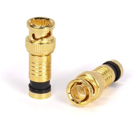 BNC Compression Connector for RG6 Coaxial Cable Gold 100 Pack C6000