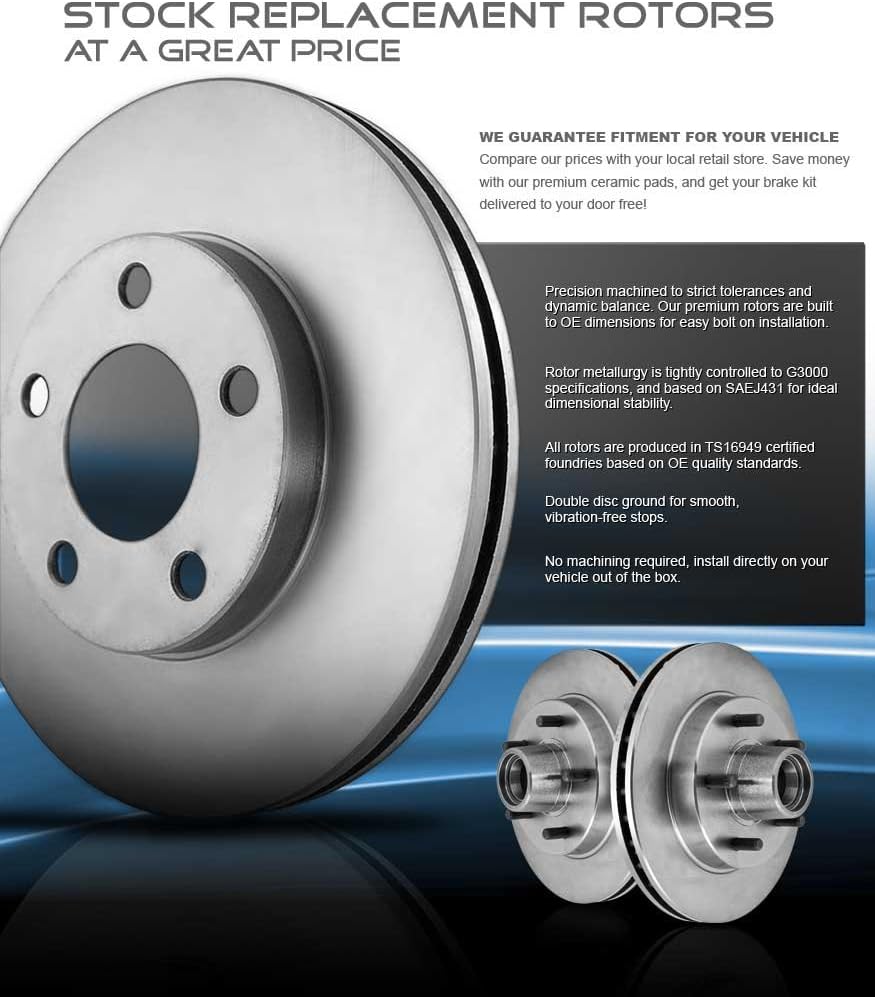 5 Lug Brake Disc Rotors with Ceramic Pads E10245