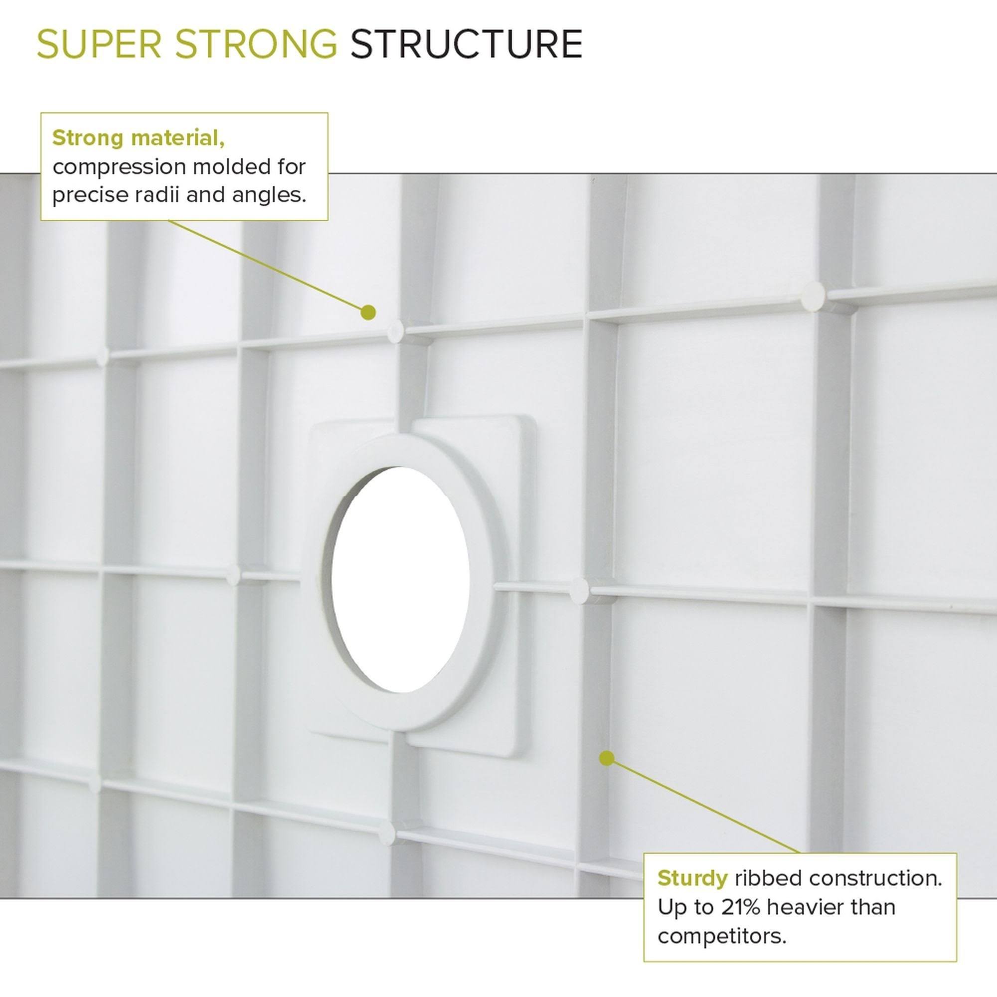 Cameo Single Threshold Shower Base with Center Drain B7129
