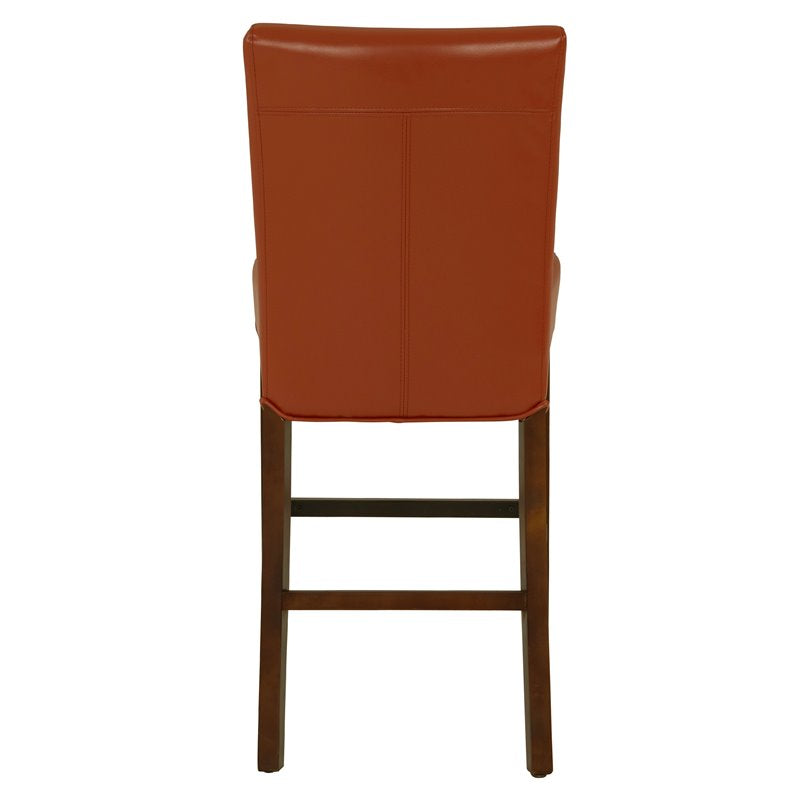 26" Bonded Leather Counter Stool in Orange - Set of 3 X938