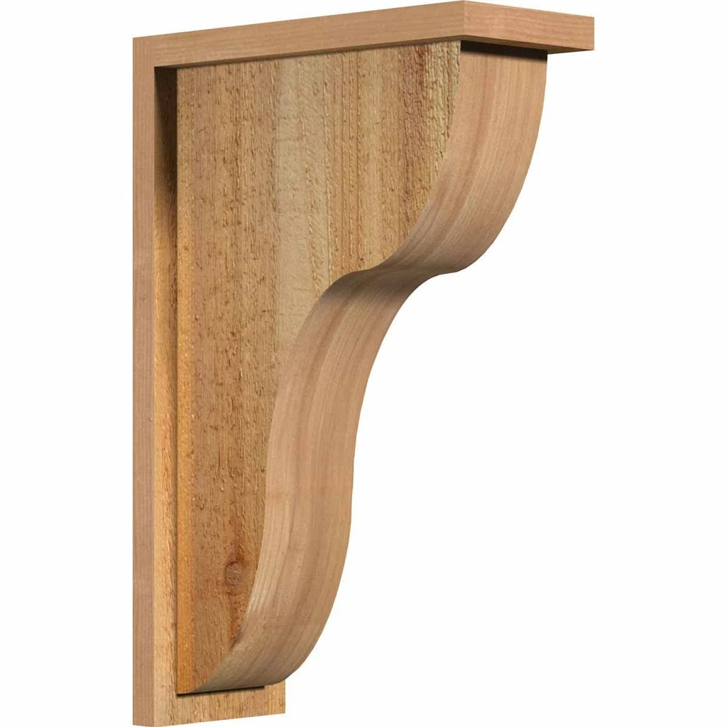6x22W x 14x22D x 22x22H Western Red Cedar Corbel with Backplate H372