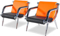 Orange And Black PU Leather Reception Chair V47460
