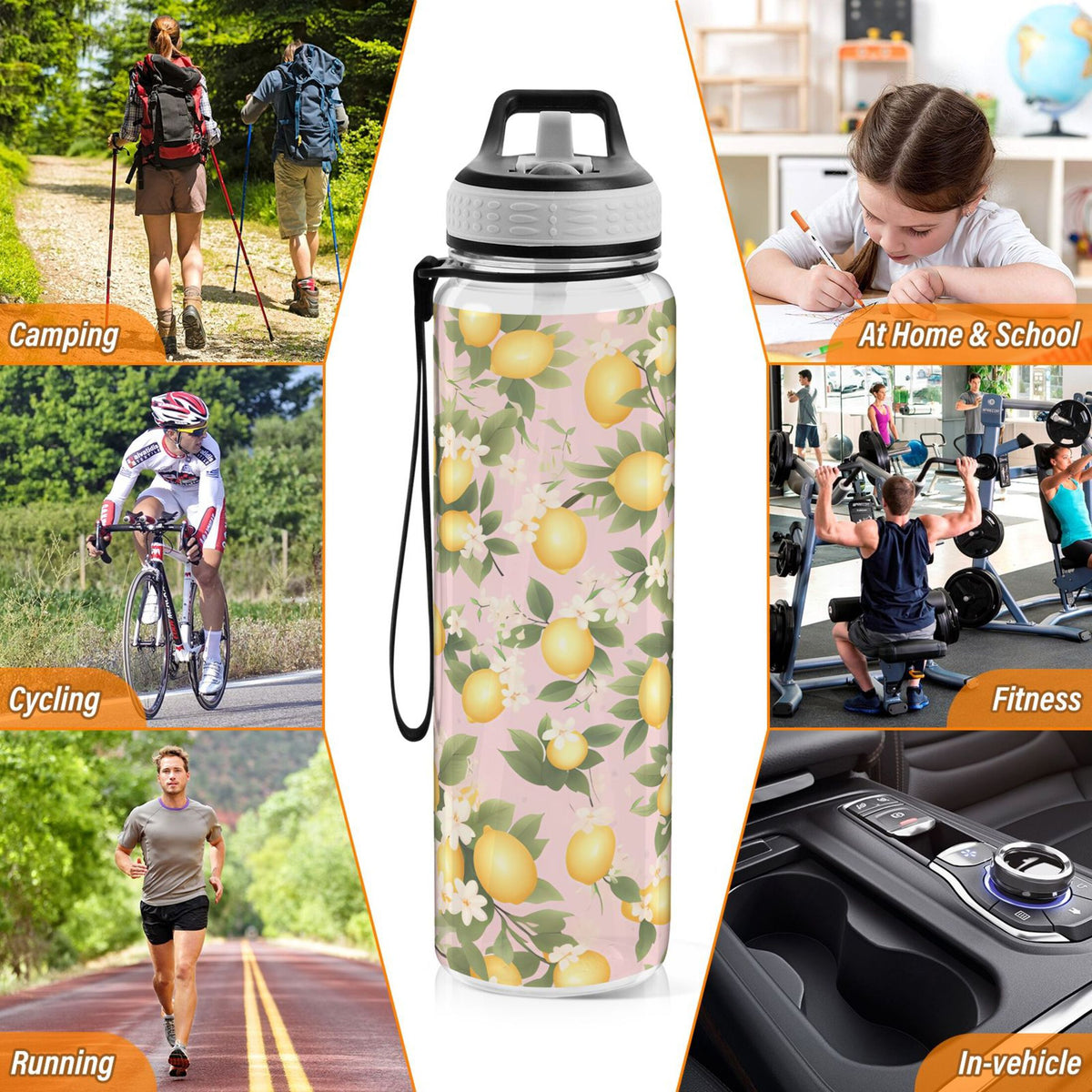 32oz Tritan Leakproof Clear Water Bottle with Straw G62253